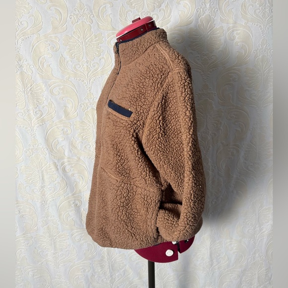 O'Neill Tan Sherpa Jacket with Navy Trim - Picture 3 of 6